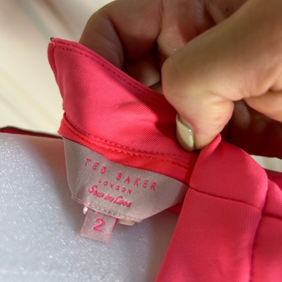 Ted Baker Mitton Fit & Flare Pink Skater Preppy Cocktail Night Out Dress Sz 2 - Picture 8 of 14